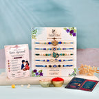 LeafBlu Premium Blue Theme Rakhi Set | Designer Rakhi Combo for Raksha Bandhan