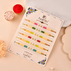 LeafBlu Designer Rakhi Set for Brother | Pack of 6 Colorful Rakhis