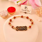 LeafBlu Mahadev Rudraksha Bracelet for Men | Premium Spiritual Bracelet (Pack of 1)