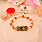 LeafBlu Mere Bhaiya Rudraksha Bracelet for Men | Premium Brother Bracelet (Pack of 1)