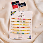LeafBlu Designer Rakhi Set for Brother | Pack of 6 Colorful Rakhis