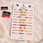 LeafBlu Premium Designer Rakhi Combo Set for Sister | Pack of 10 Elegant Rakhis
