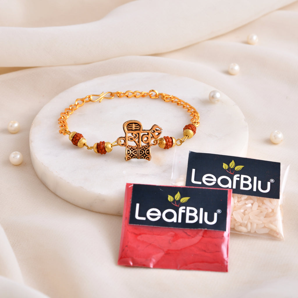 LeafBlu Shiv Bracelet for Men | Premium Rudraksha Bracelet (Pack of 1)