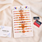 LeafBlu Premium Mahakal Rakhi Combo Set | Pack of 10 Spiritual Designer Rakhis