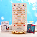 LeafBlu Premium Designer Rakhi Set of 10 for Brother with Rakhi Agreement Card, Greeting Card & Roli Chawal | Handmade Pearl & Floral Raksha Bandhan Gift Combo
