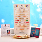 LeafBlu Premium Designer Rakhi Set of 10 for Brother with Rakhi Agreement Card, Greeting Card & Roli Chawal | Handmade Pearl & Floral Raksha Bandhan Gift Combo