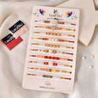 LeafBlu Premium Designer Rakhi Set of 10 for Brother with Rakhi Agreement Card, Greeting Card & Roli Chawal | Handmade Raksha Bandhan Gift Combo