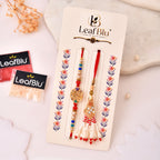 LeafBlu Premium Bhai Bhabhi Rakhi Set with Rakhi Agreement Card | Raksha Bandhan Gift Combo