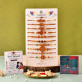 LeafBlu Traditional Designer Rakhi Combo Pack of 10 | Rakhi Agreement Card & Roli Chawal Included