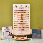 Designer Spiritual Brother Rakhi Set of 10 | Religious Rakhi Collection with Rakhi Agreement Card
