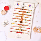 Designer Spiritual Brother Rakhi Set of 10 | Religious Rakhi Collection with Rakhi Agreement Card