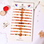 Premium Religious Rakhi Pack of 10 | Mahadev Inspired Brother Rakhi Set by LeafBlu
