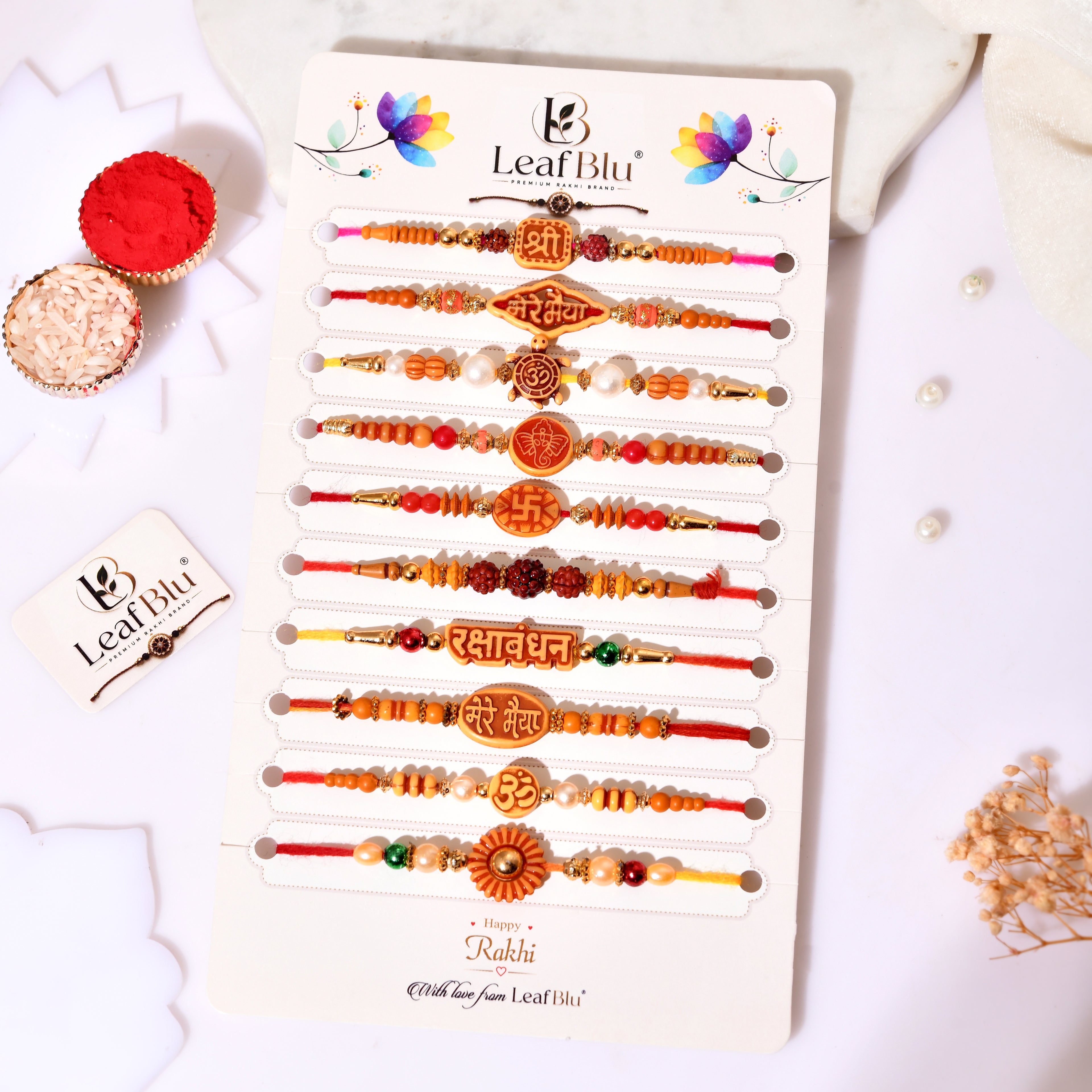 Premium Religious Rakhi Pack of 10 | Mahadev Inspired Brother Rakhi Set by LeafBlu