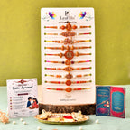 LeafBlu Handmade Mahakal Rakhi Gift Set of 10 | Premium Raksha Bandhan Collection