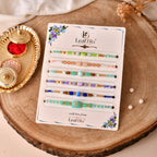 Premium Designer Rakhi Set of 6 | Multicolor Beaded Brother Rakhi with Greeting Card & Thali Roli Chawal