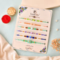 LeafBlu Elegant Brother Rakhi Set of 6 | Premium Handmade Beaded Rakhi with Greeting Card
