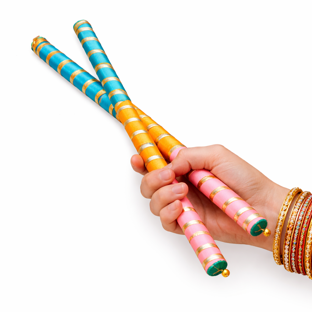 LeafBlu Luxury Dandiya Sticks for Navratri & Garba | Decorative Festive Dandiya Set