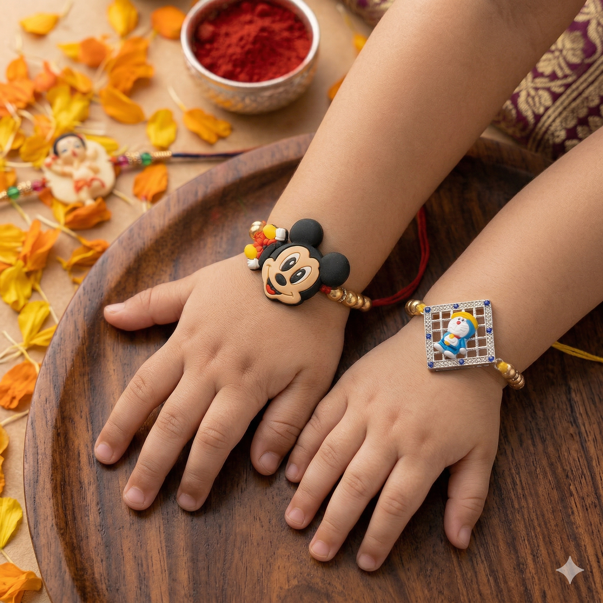 LeafBlu Premium Cartoon Kids Rakhi Set | Cute Silicon Rakhi for Boys & Brother