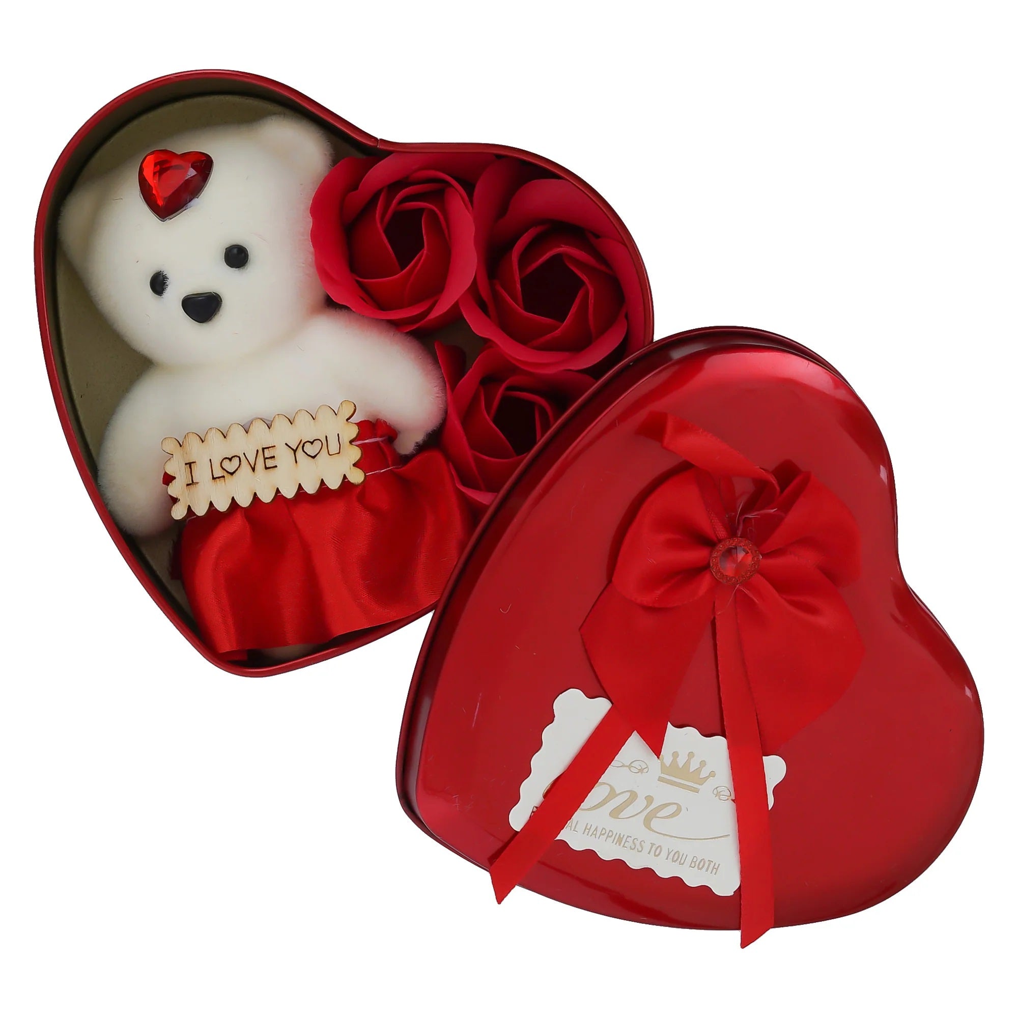LeafBlu Red Heartbox Gift Set For Love Couple Valentine Gift (Pack of 1)