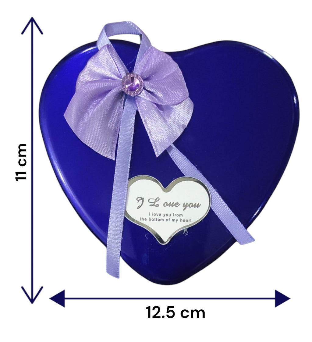 LeafBlu Dark Blue Heartbox Gift Set For Love Couple Valentine Gift