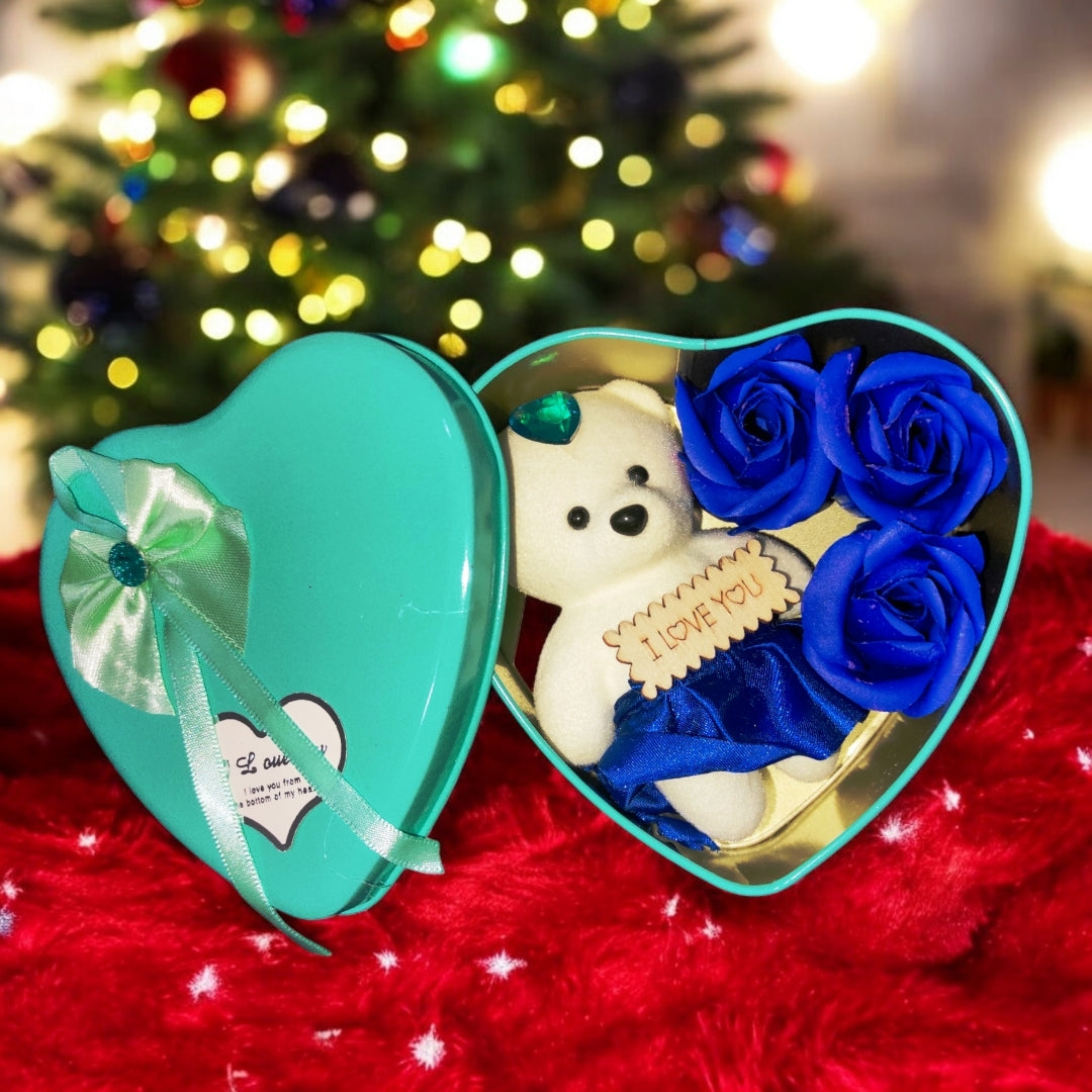 LeafBlu Red Heartbox Gift Set For Love Couple Valentine Gift