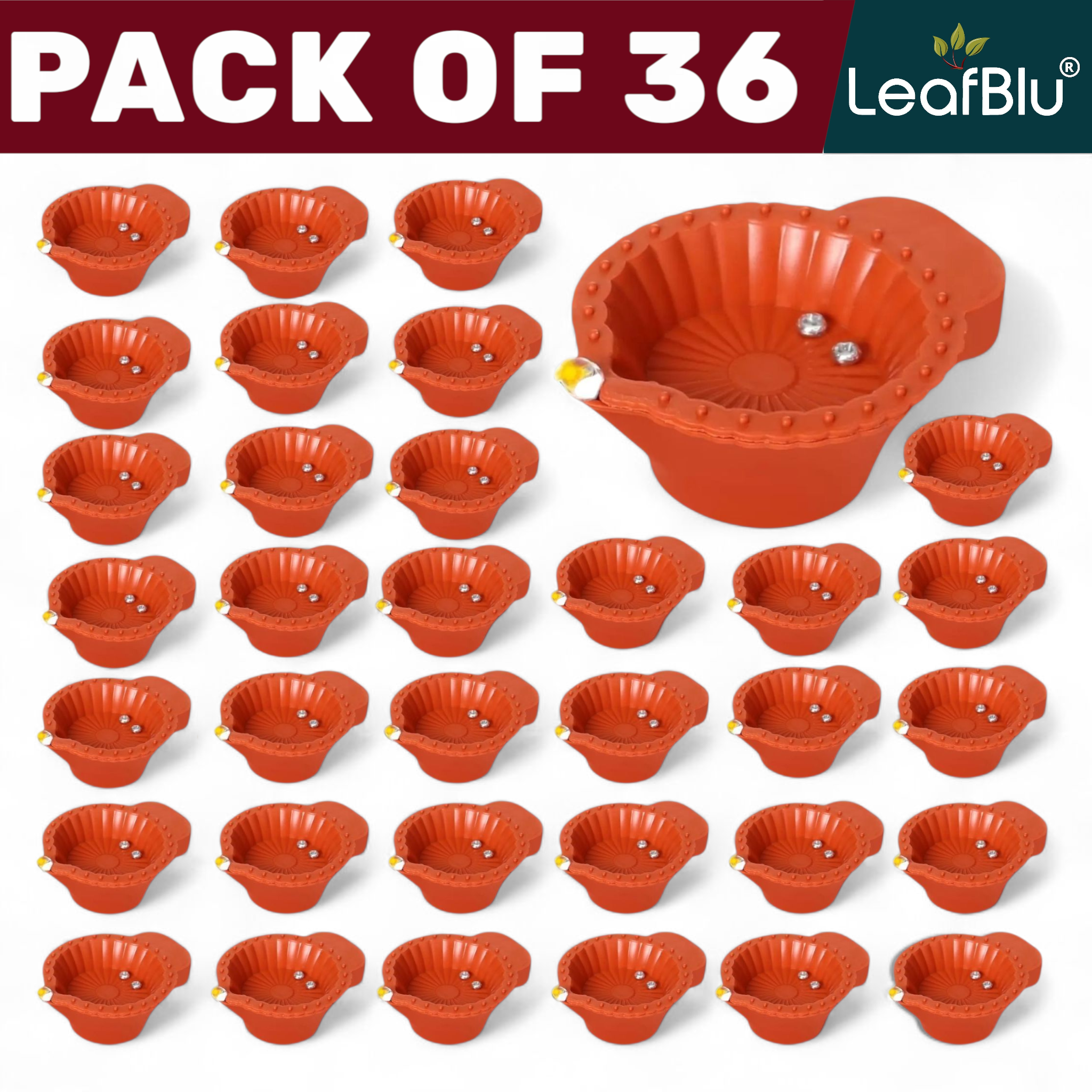 LeafBlu Water Sensor Reusable Led Diya for Home/ Diwali/ Festival Decoration Light Diya Plastic