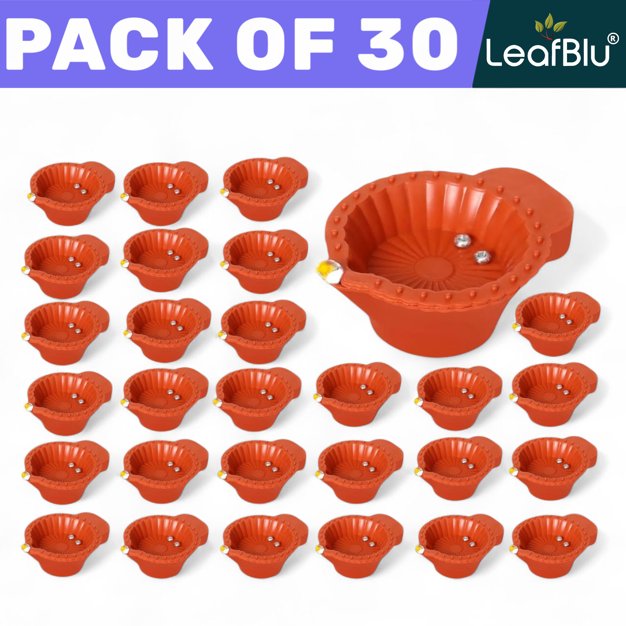 LeafBlu Water Sensor Reusable Led Diya for Home/ Diwali/ Festival Decoration Light Diya Plastic