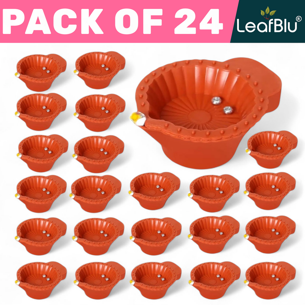 LeafBlu Water Sensor Reusable Led Diya for Home/ Diwali/ Festival Decoration Light Diya Plastic