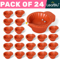 LeafBlu Water Sensor Reusable Led Diya for Home/ Diwali/ Festival Decoration Light Diya Plastic(Pack of 24)