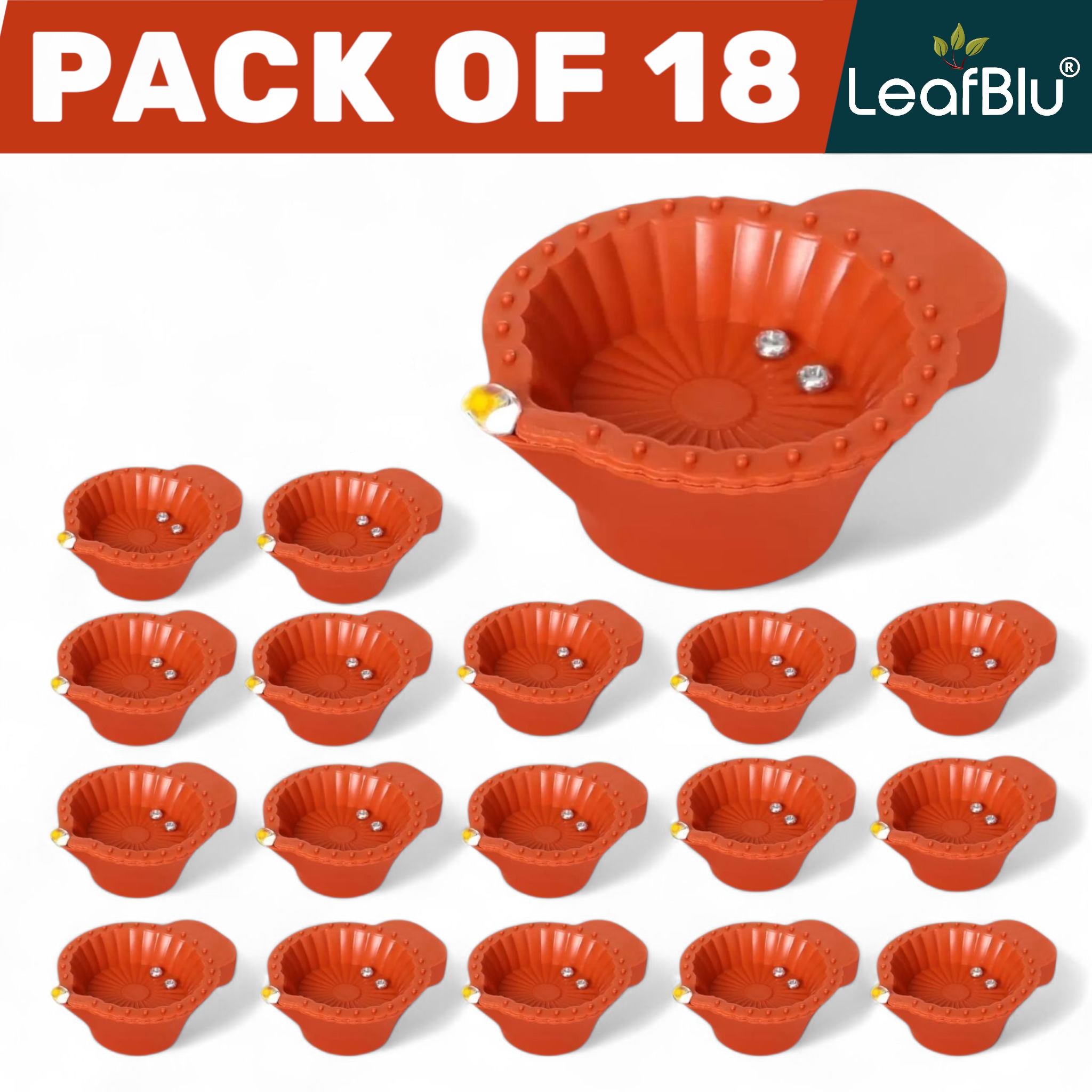 LeafBlu Water Sensor Reusable Led Diya for Home/ Diwali/ Festival Decoration Light Diya Plastic