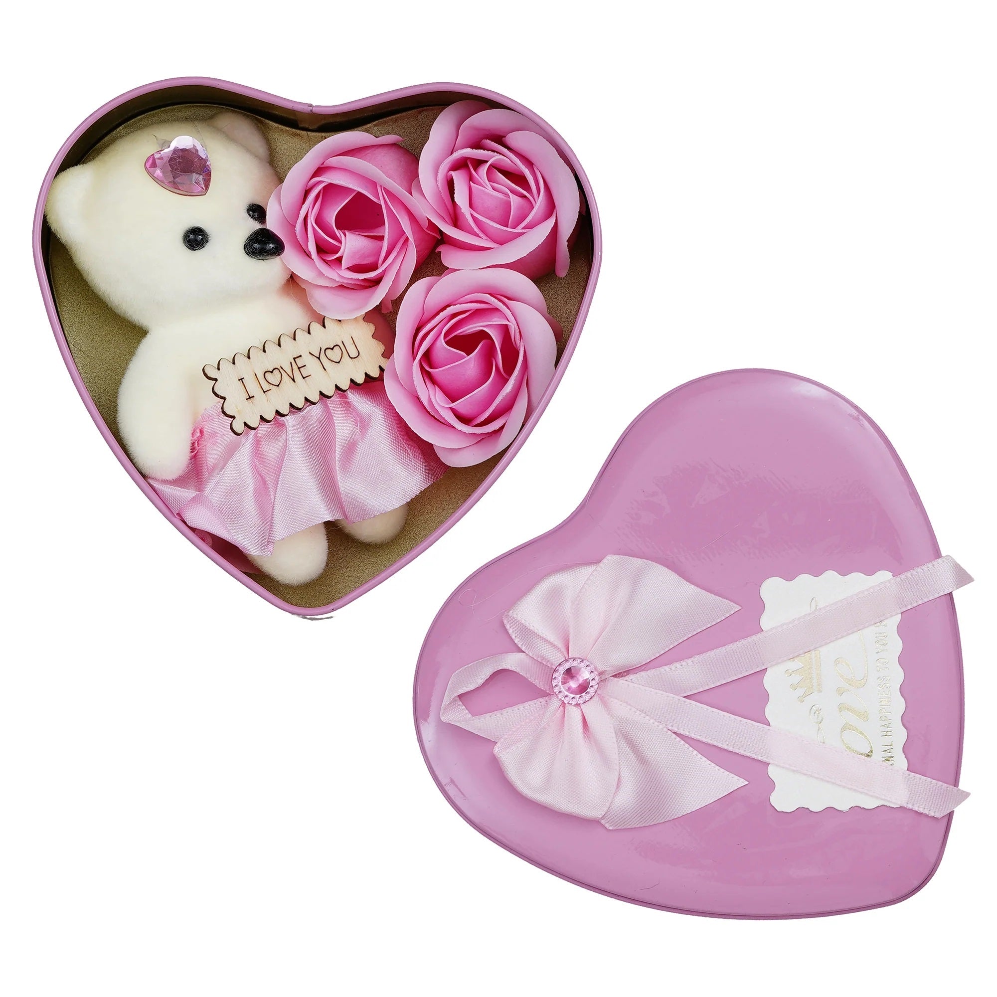 LeafBlu Pink Heartbox Gift Set For Love Couple Valentine Gift