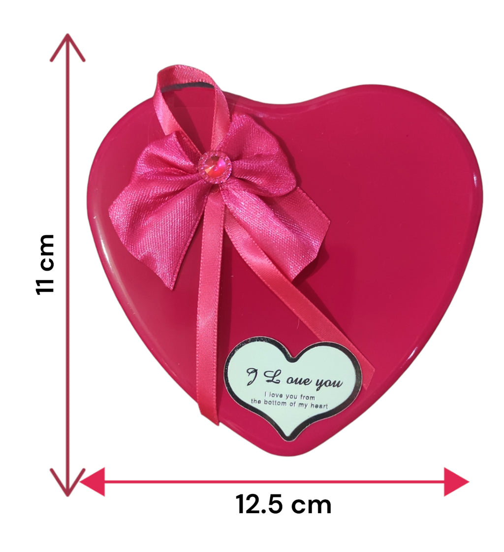 LeafBlu Dark Pink Heartbox Gift Set For Love Couple Valentine Gift (Pack of 1)