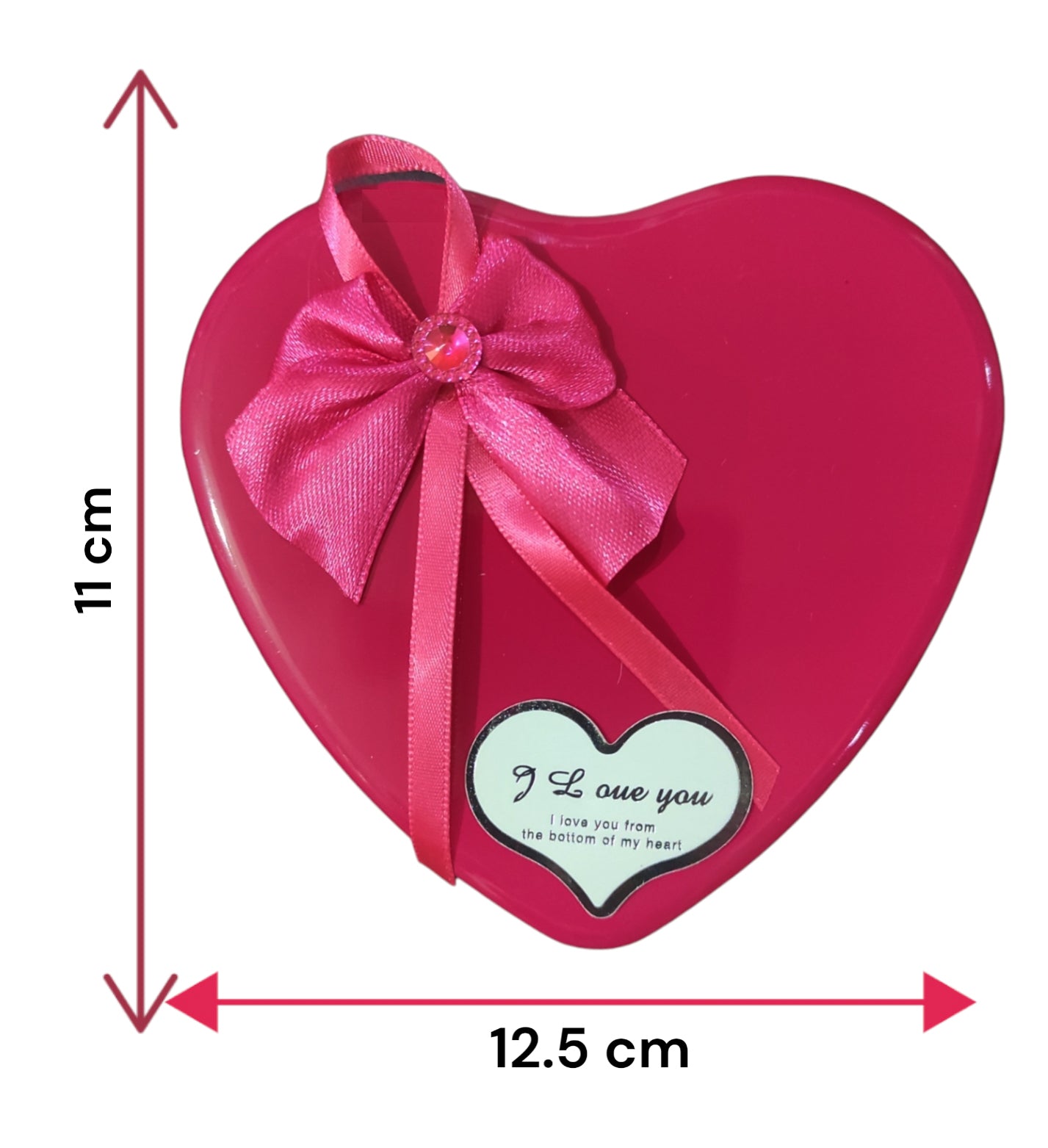 LeafBlu Dark Pink Heartbox Gift Set For Love Couple Valentine Gift (Pack of 1)