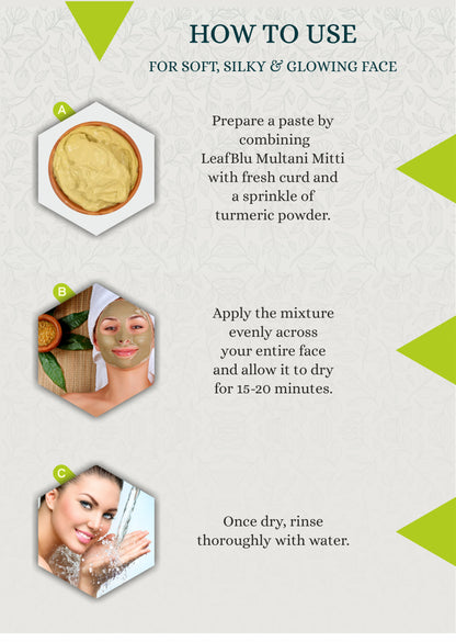 LeafBlu Multani Mitti Jasmine Flavour Powder 200 Gm (Pack of 1)