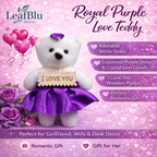 LeafBlu Premium Heart Shape Teddy Gift Box with Purple Roses & I Love You Message | Romantic Love Gift Set for Girlfriend, Boyfriend, Anniversary, Birthday (Pack of 1)