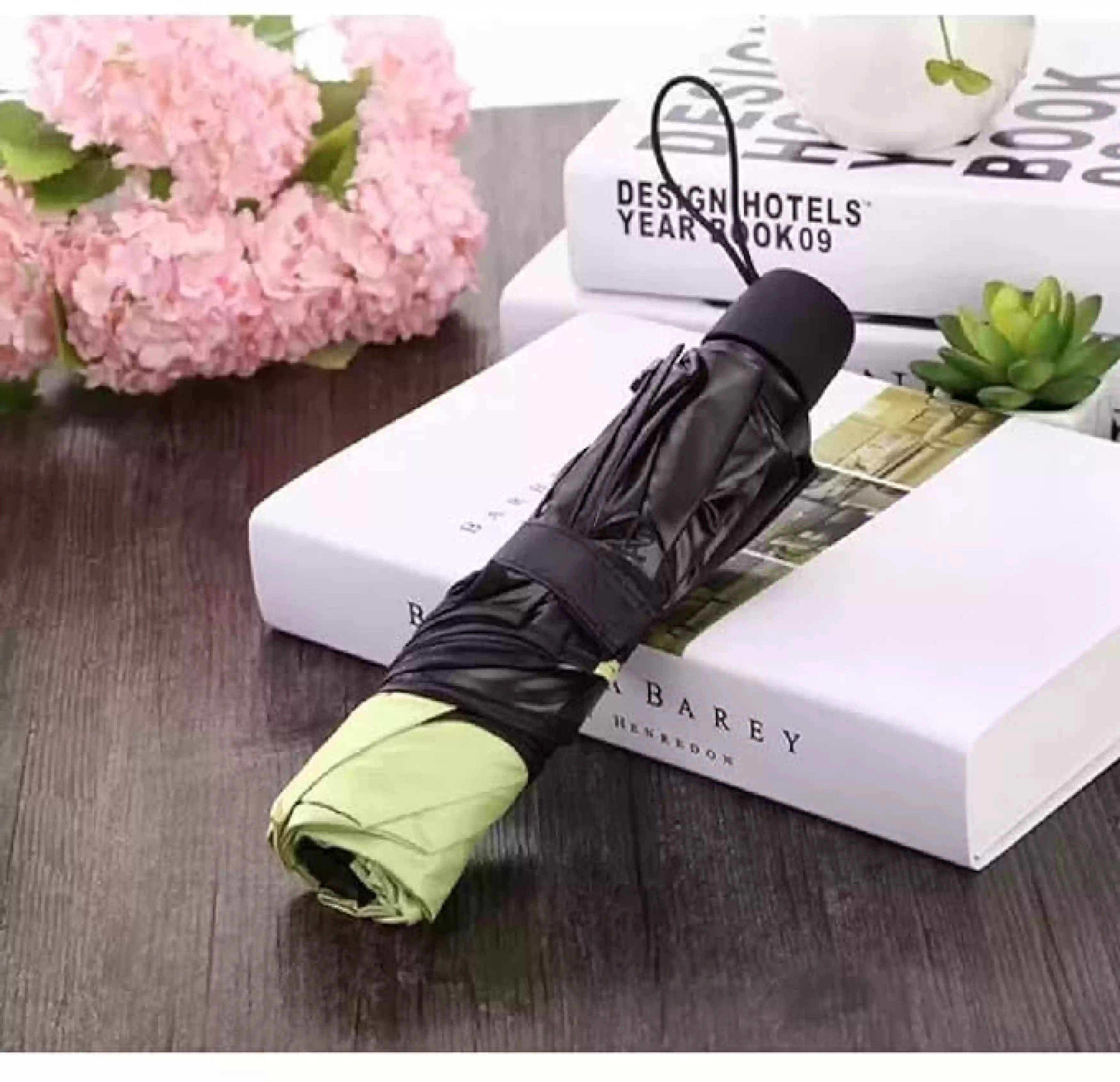 LeafBlu Magic Umbrella of Blooming Folding Portable for UV Protection & Rain Umbrella (Green) Pack of 1