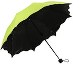 LeafBlu Magic Umbrella of Blooming Folding Portable for UV Protection & Rain Umbrella (Green) Pack of 1