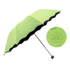 LeafBlu Magic Umbrella of Blooming Folding Portable for UV Protection & Rain Umbrella (Green) Pack of 1