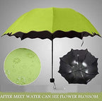 LeafBlu Magic Umbrella of Blooming Folding Portable for UV Protection & Rain Umbrella (Green) Pack of 1